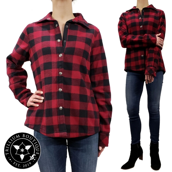Orvis Women's Plaid Fleece Lined Shirt Jacket NWT